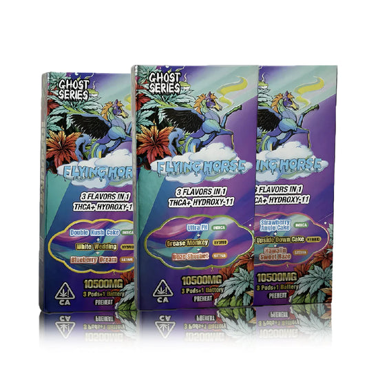 FLYING HORSE THC-A GHOST SERIES 3 IN 1 DELTA DISPOSABLE VAPE 10500MG/5CT/PK